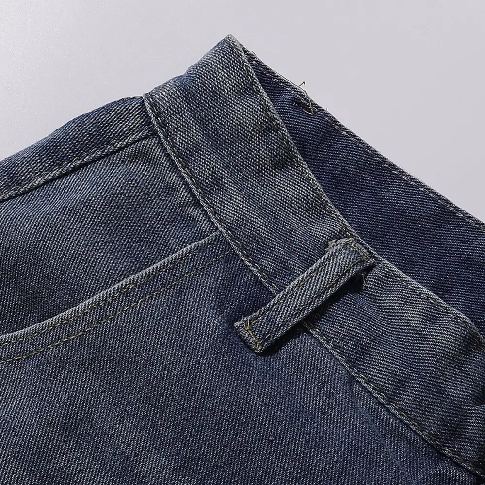 Layered Wide Leg Denim Jeans