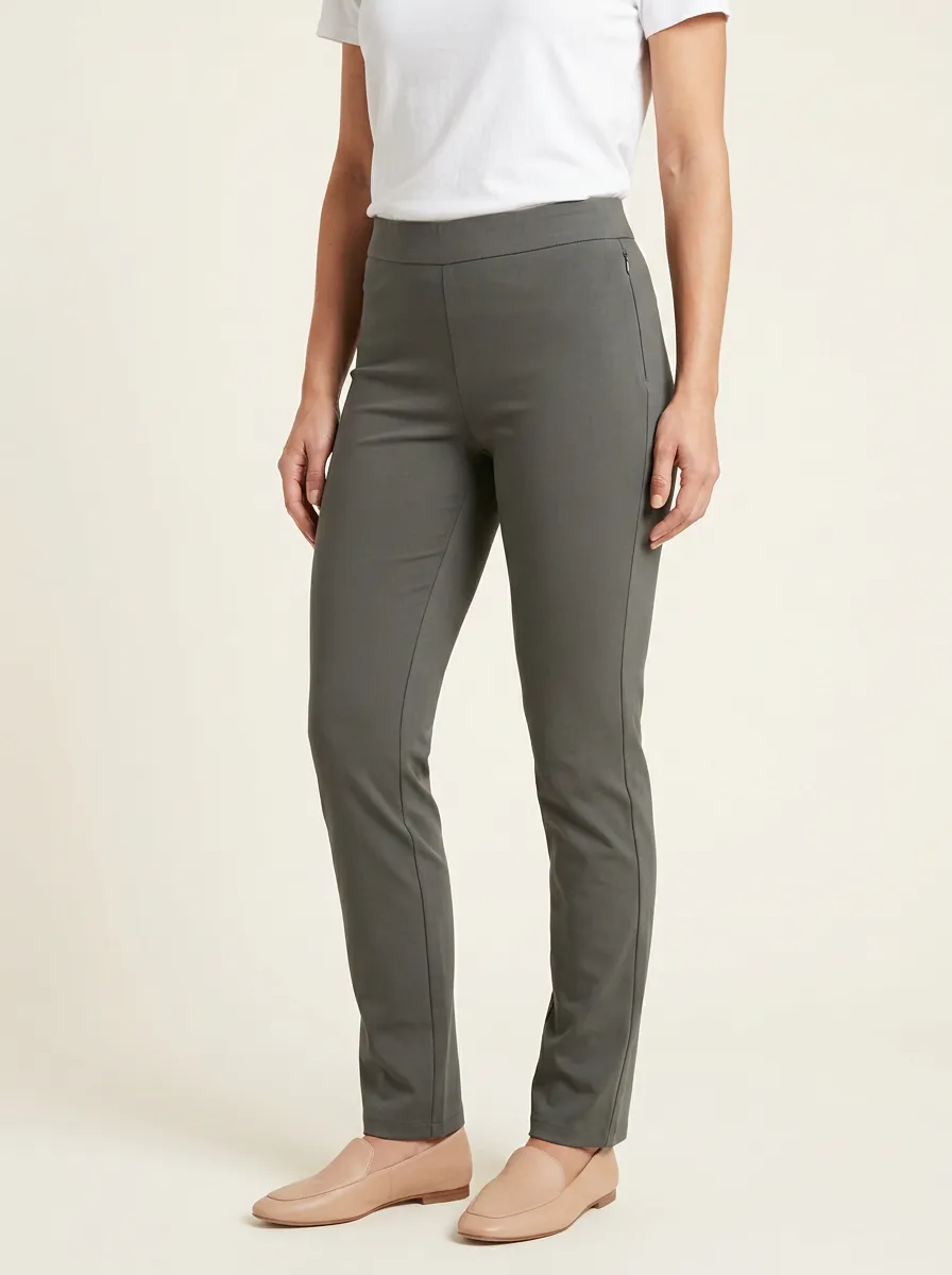 High-Stretch Slim Mid-Rise Casual Mid-Rise Stretch Pants