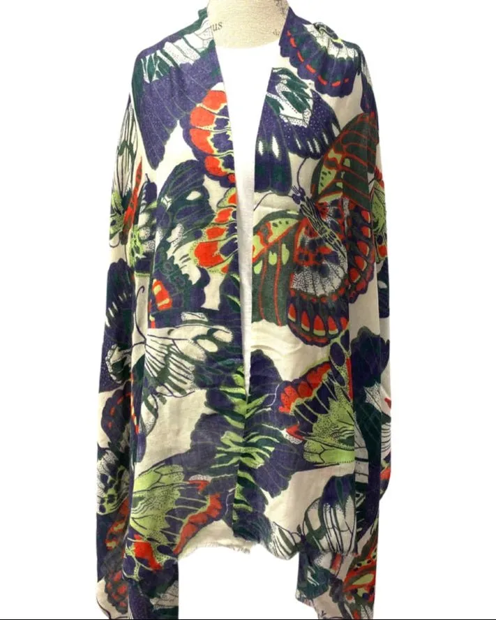 Butterfly Wool And Silk Scarf