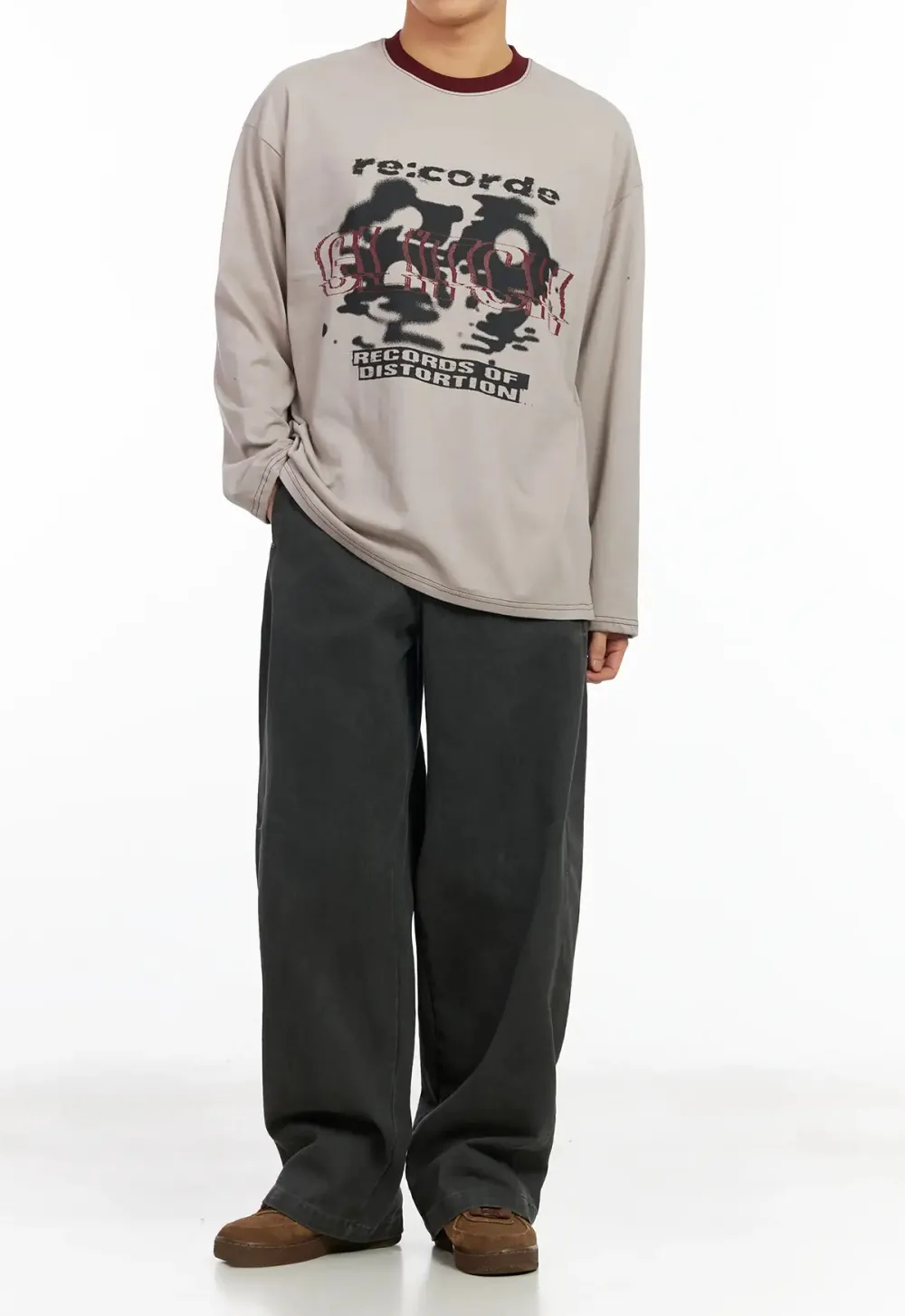 Men's Glitch Graphic Long Sleeve Top