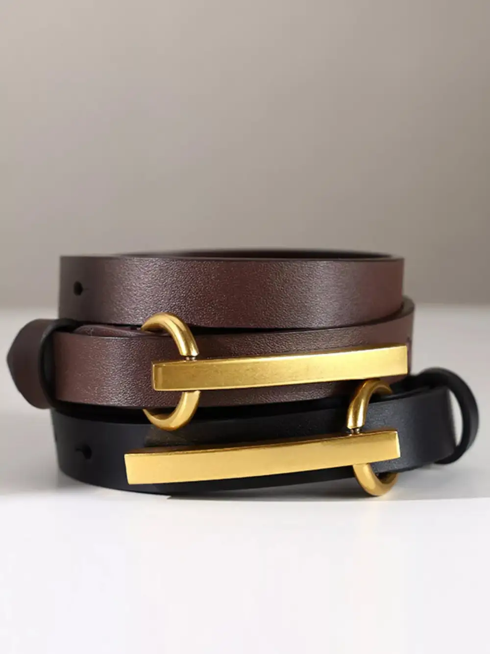Simple Golden Buckle Belt
