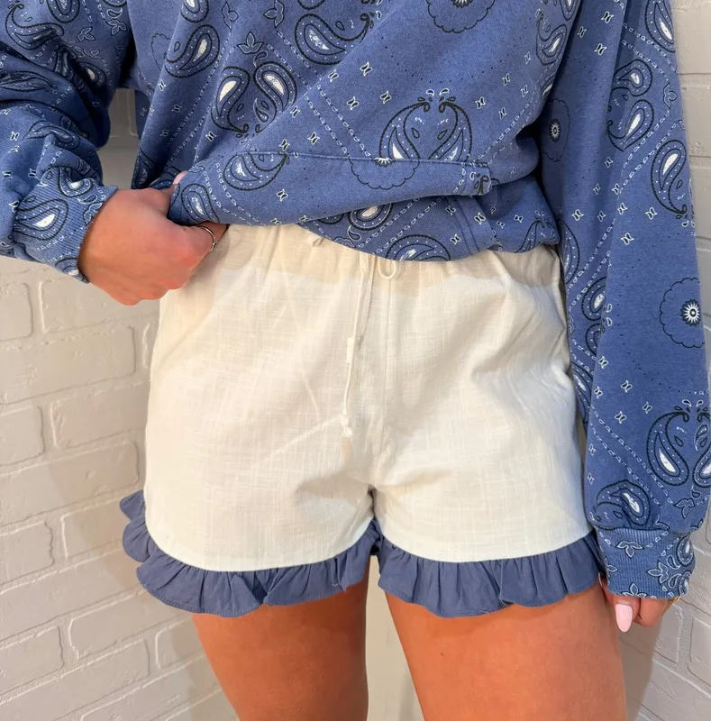 Ruffled Pull On Shorts