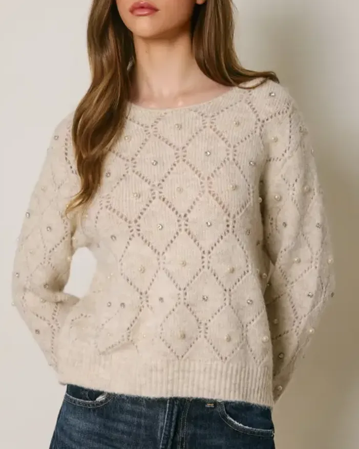 Pearl Pointelle Sweater