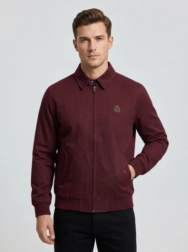 Men's Casual Vintage Crest Embroidered Jacket