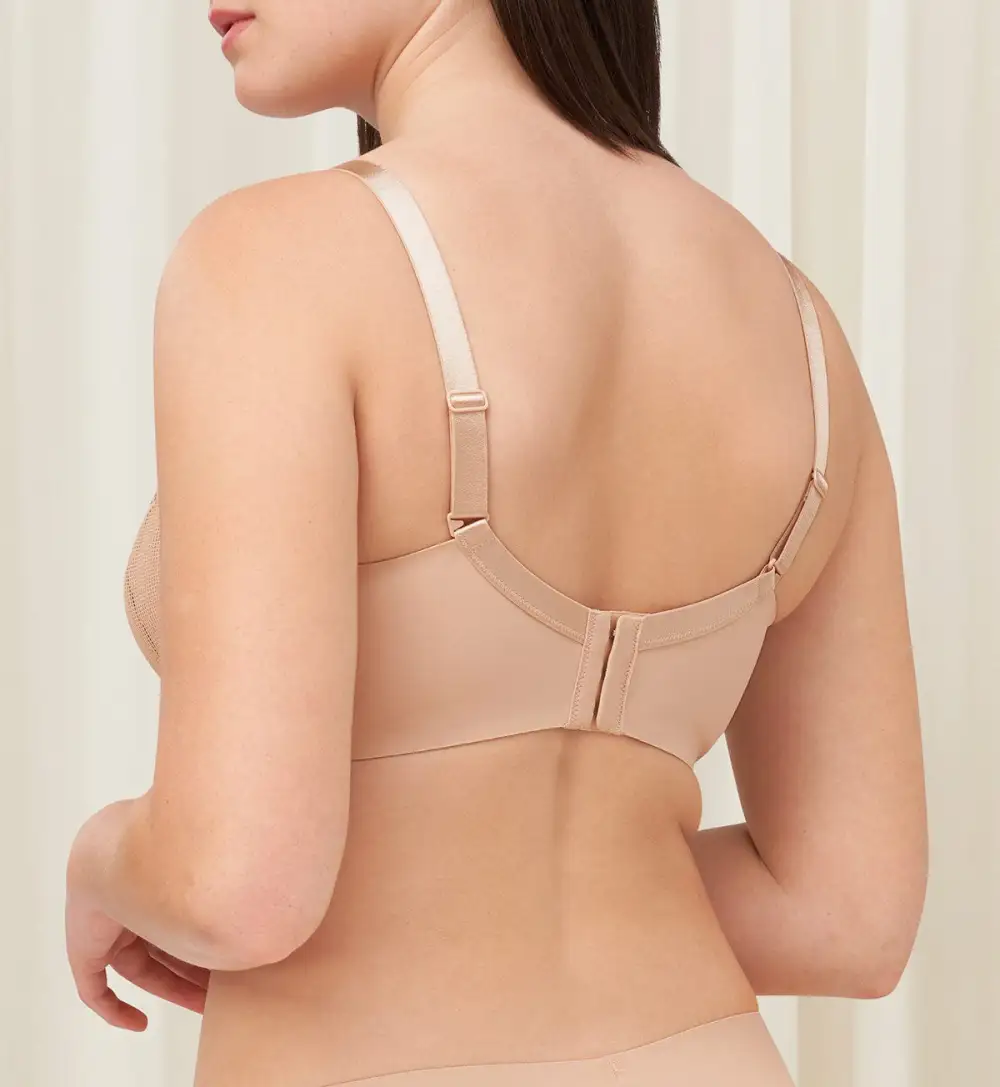 Women's Clean-Finish Wired Balconette Padded Side-Support Lace Bra