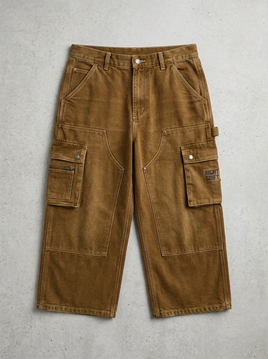 Relaxed Cargo Denim Washed Men's Cargo Shorts