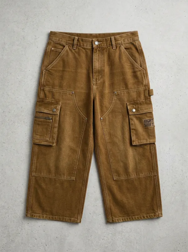 Relaxed Cargo Denim Washed Men's Cargo Shorts