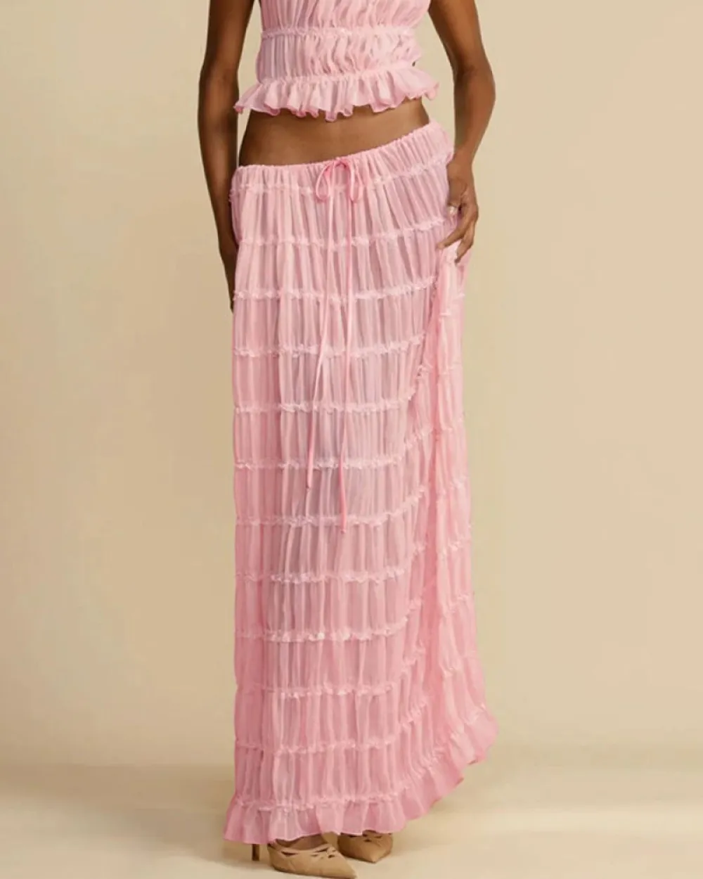 Pleated Back Halter Tank Set
