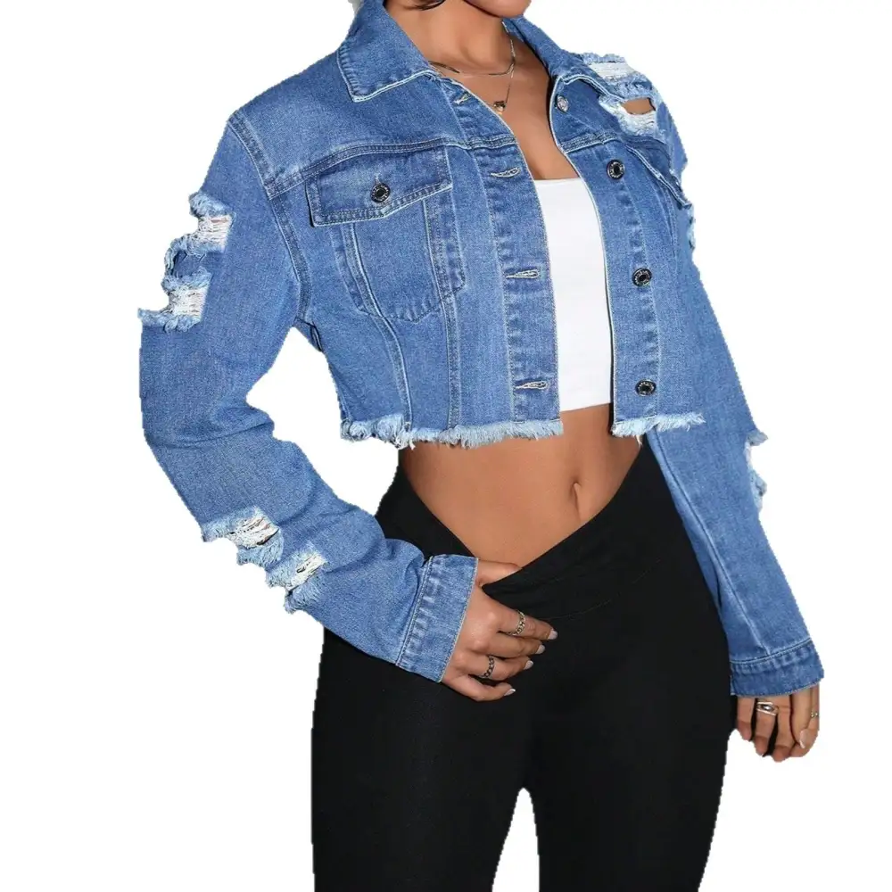 Lapel Denim Relaxed Outerwear Coat