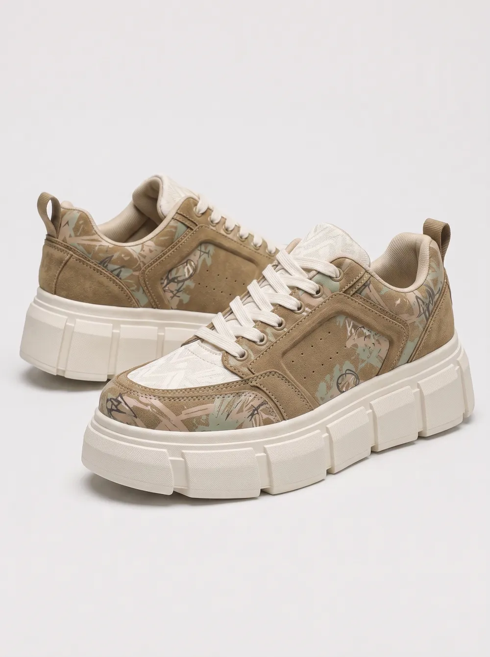 Mixed Media Chunky Skate Sneakers