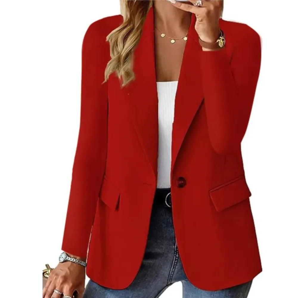 Button Detail Everyday Casual Suit Jacket