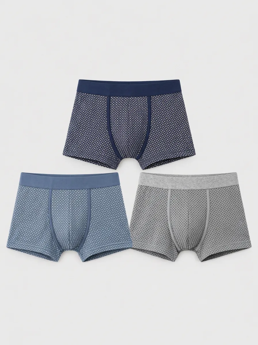 Men's Heritage Geometric Pattern Printed Boxer Briefs 3-Pack