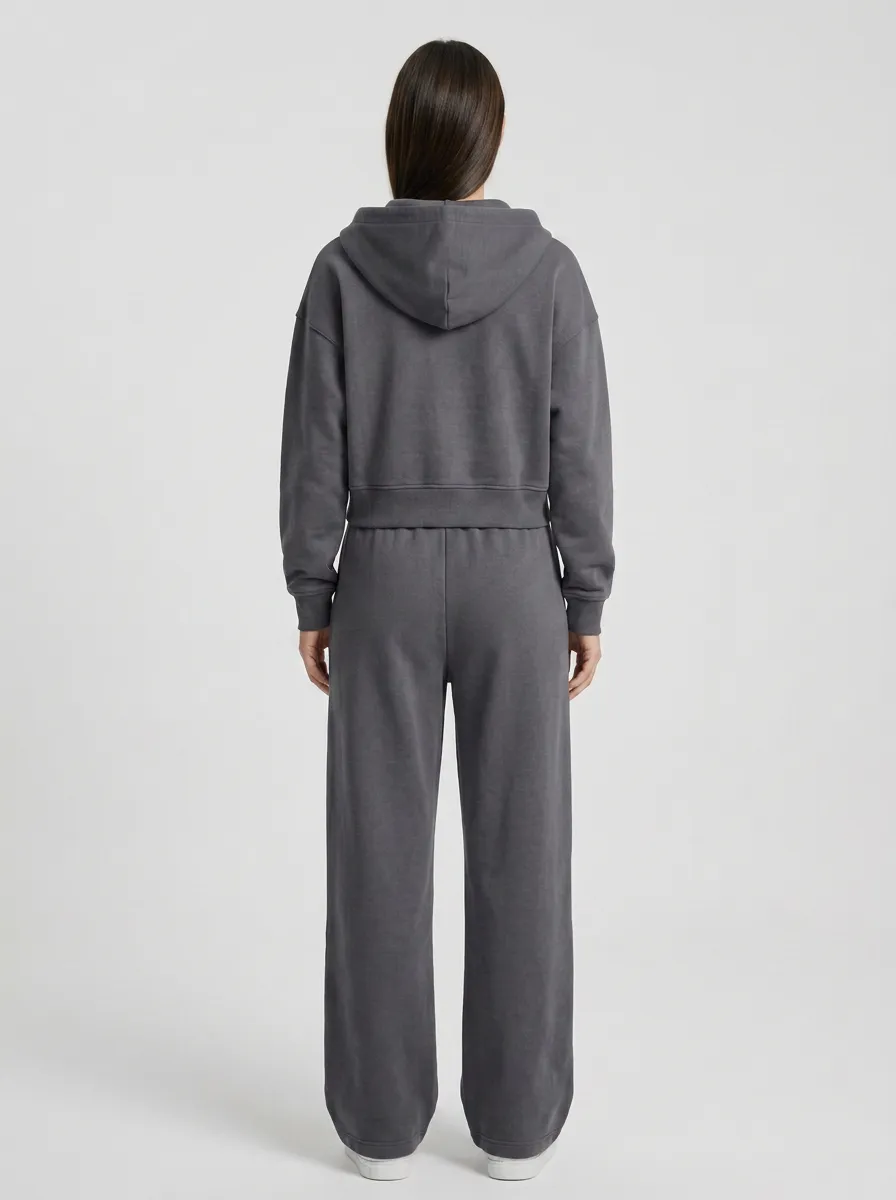 Active Zip-Up Women's Cropped Zip-Up Hoodie Jogger Active Set