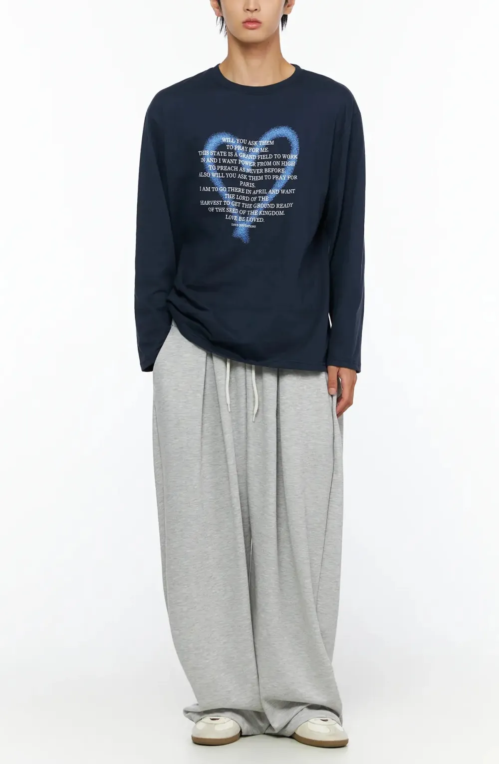 Men's Heart Graphic Long Sleeve Tee