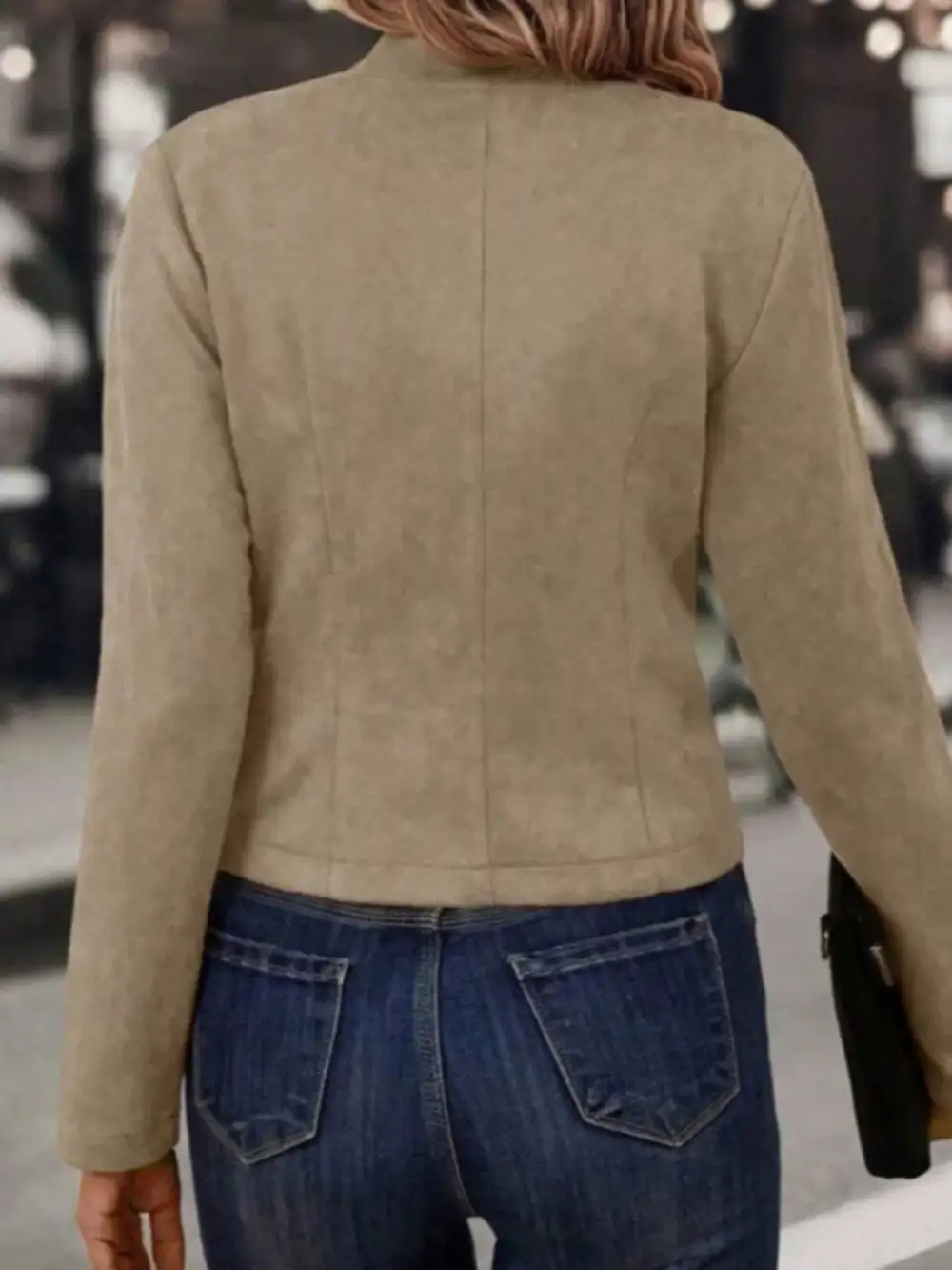 Open Front Cropped Jacket