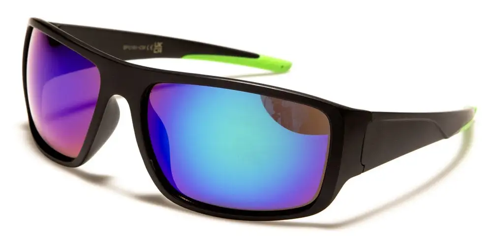 Refined Men's Mirrored Fashion Sport Wrap Sunglasses