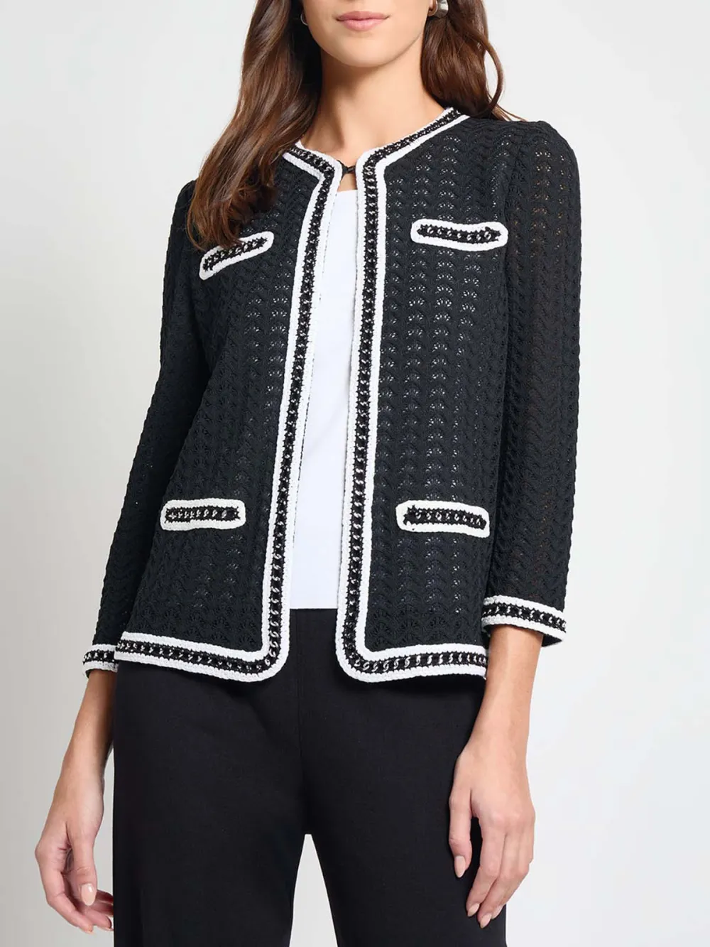 Fake Pocket V-Neck Knitwear