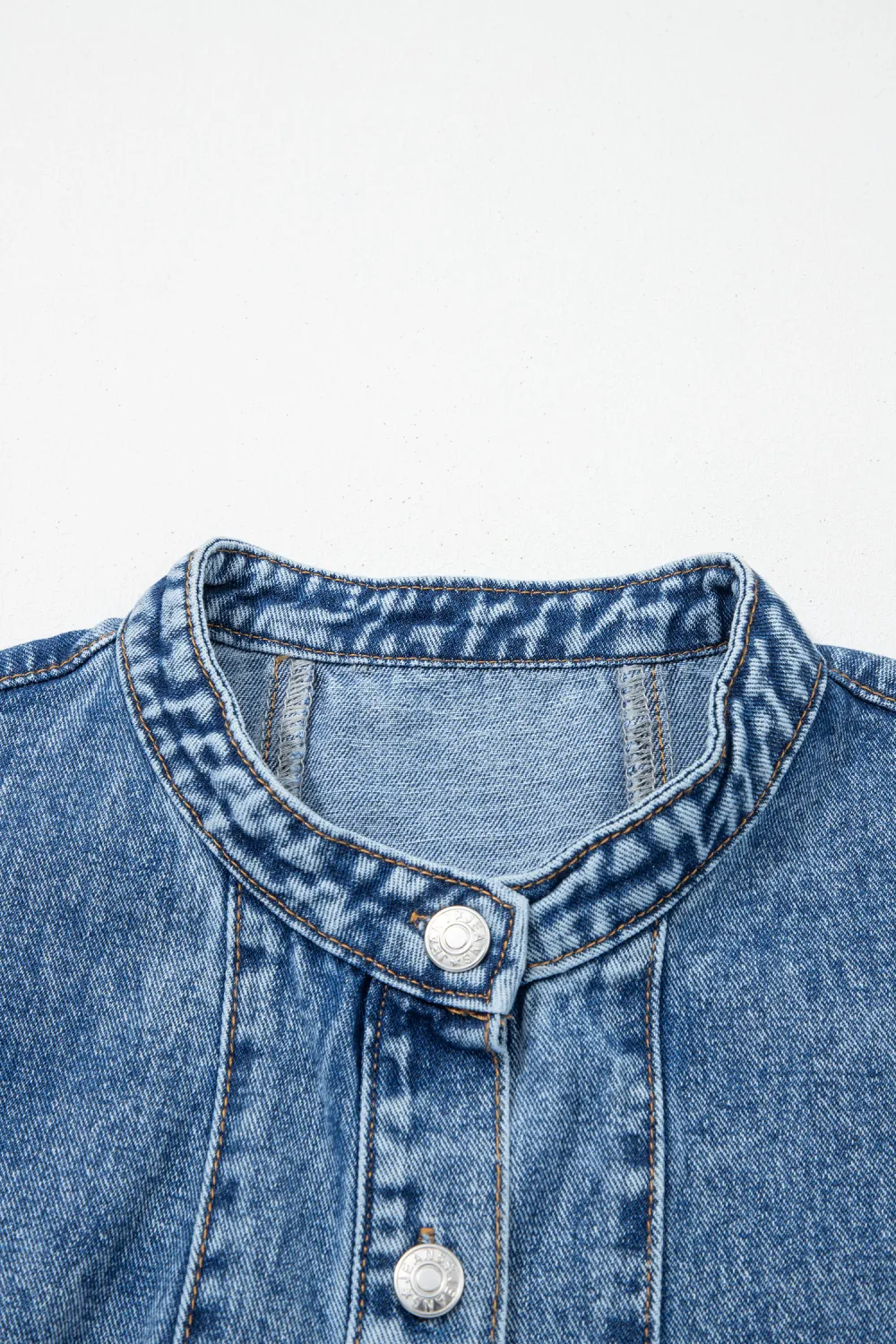 Blue Belted Sleeveless Denim Dress