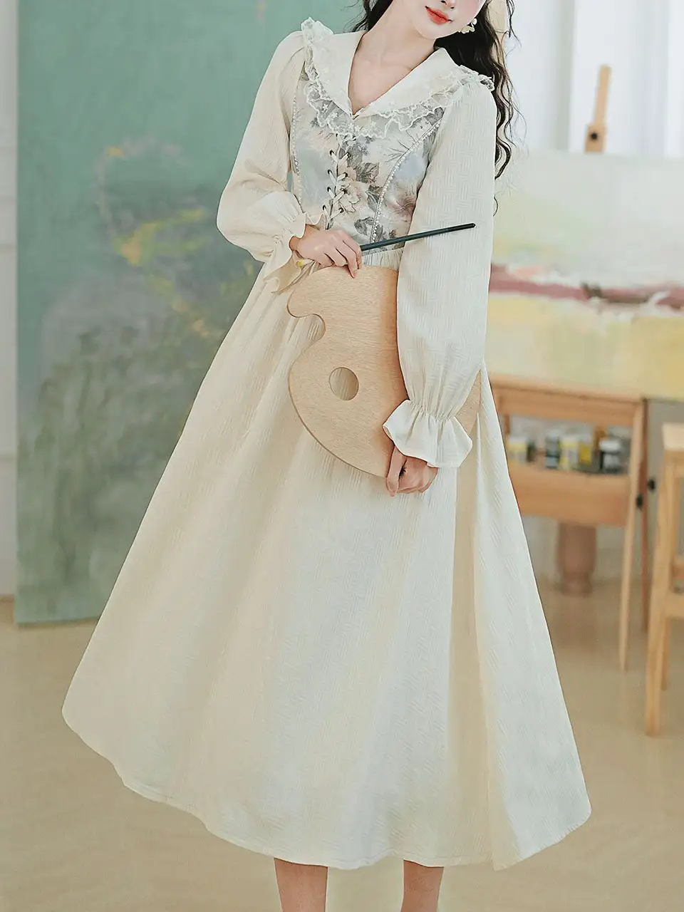 Corset V Neck Maxi Dress