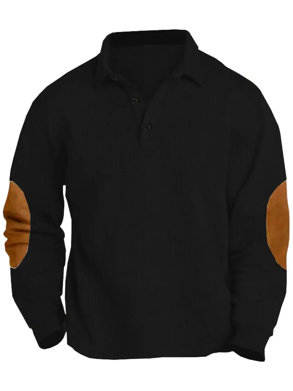 Contemporary Button Placket Long Sleeve Polo Shirt