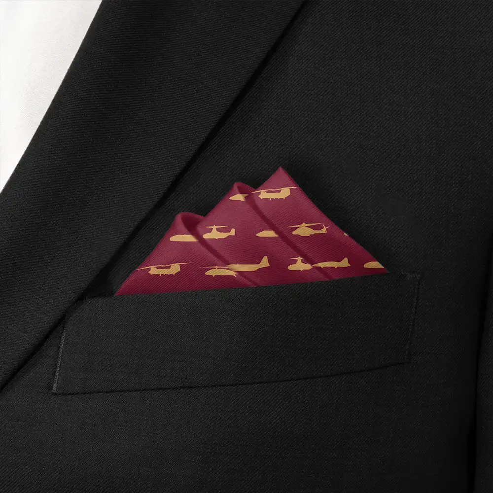 Modern Decorative Military Motif Pocket Square
