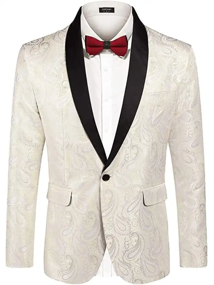 Single Button Floral Blazer Jacket