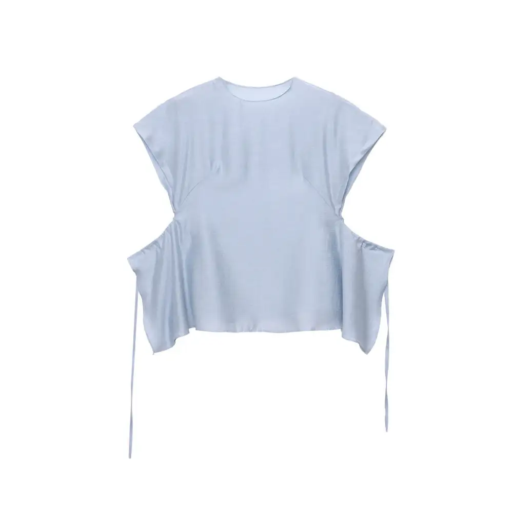 Streamlined Tie Waist Short Sleeve Shirt