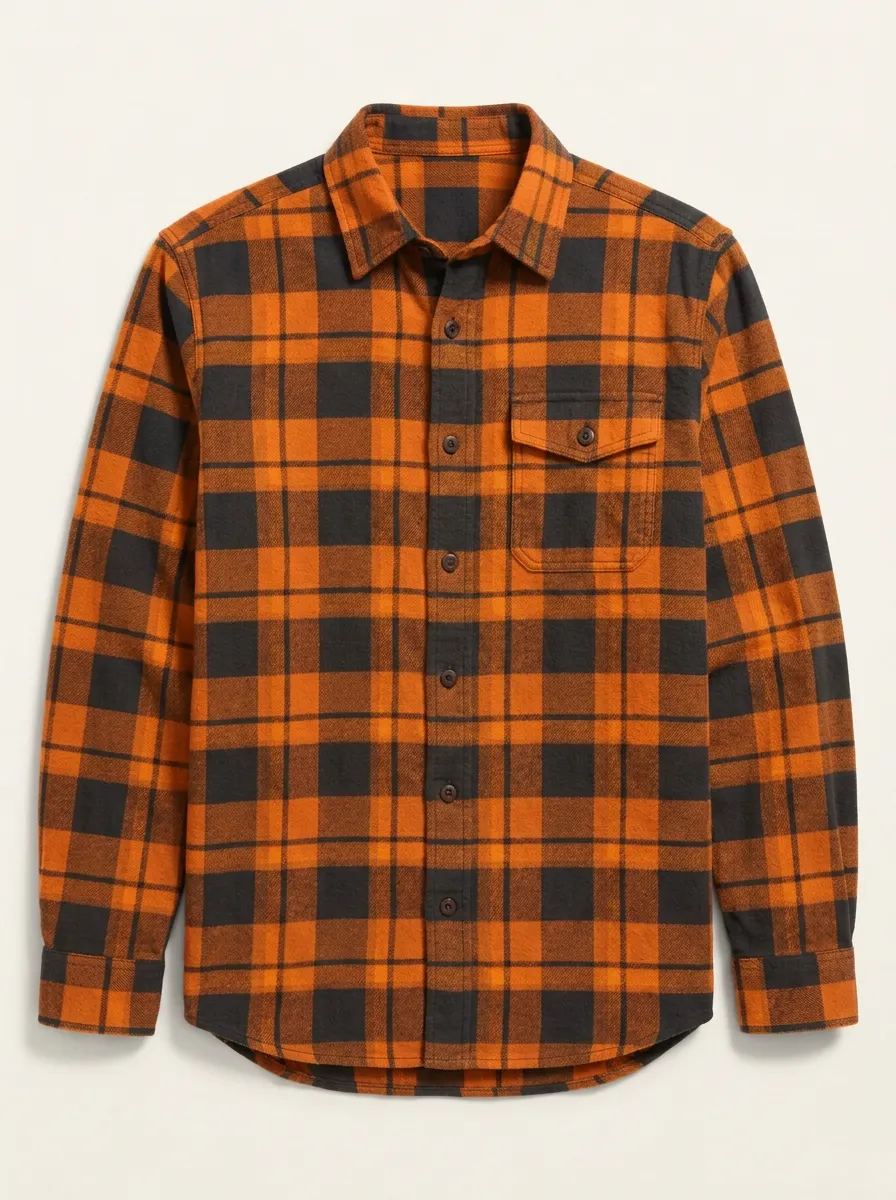 Men's Smart Plaid Printed Flannel Shirt