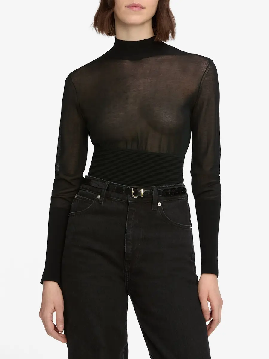 Cotton Knit Turtleneck Sweater