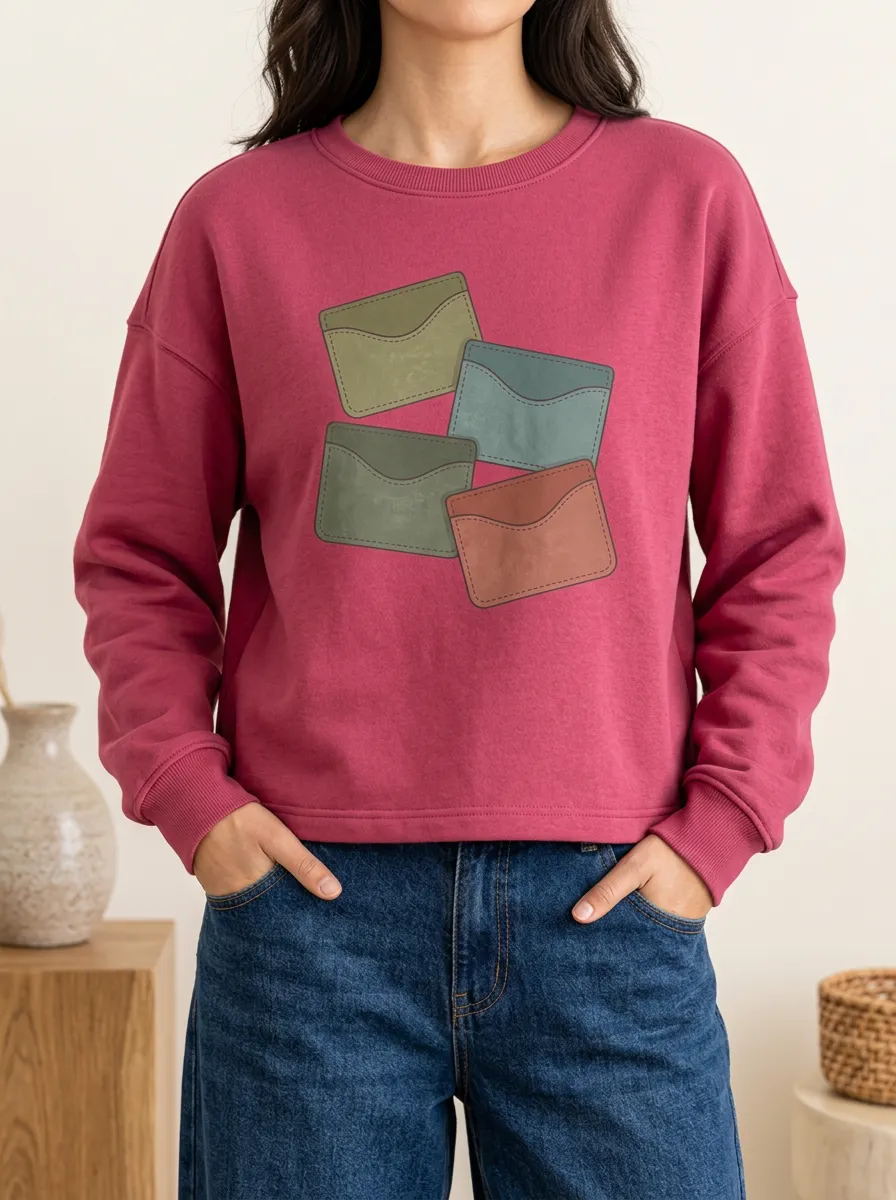 Card Holder Graphic Women's Printed Hoodie