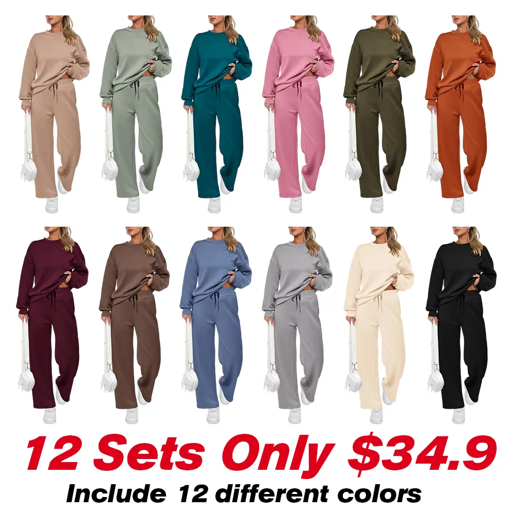 Women's long-sleeved pullover and trousers loungewear set