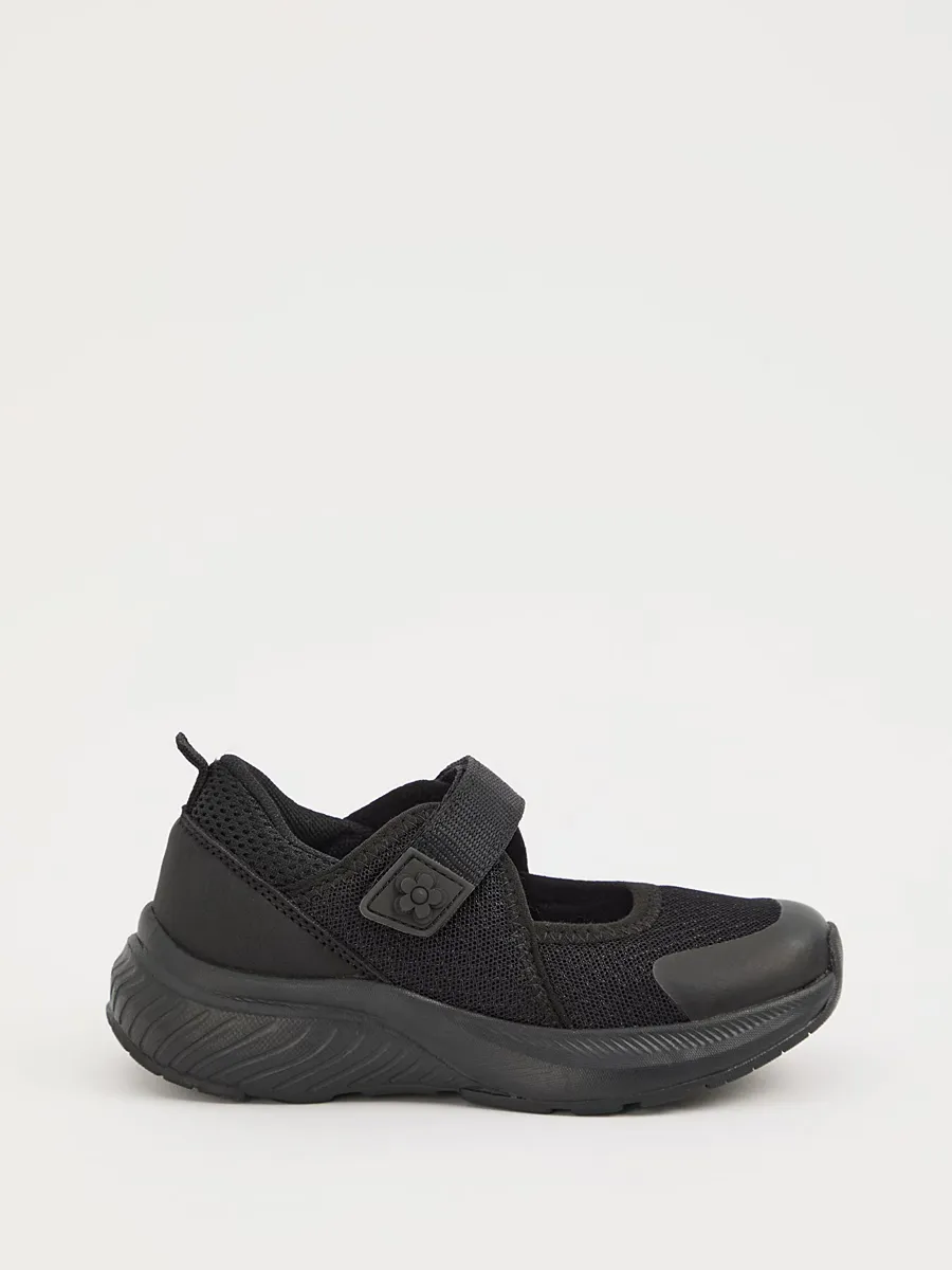 Black Mesh Mary Jane Trainers