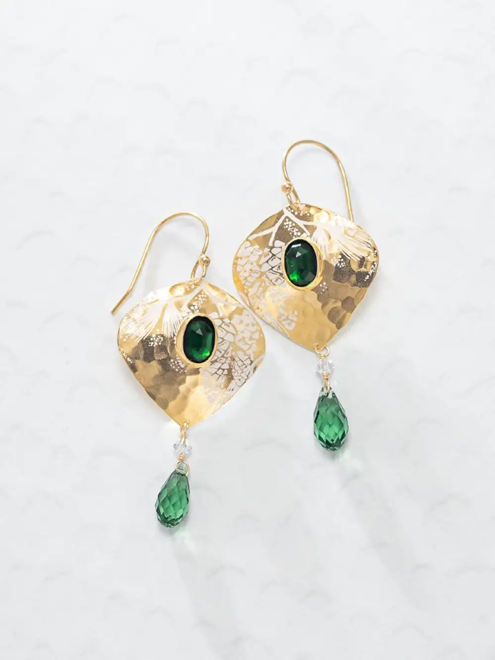 Polished Crystal Accent Statement Earrings