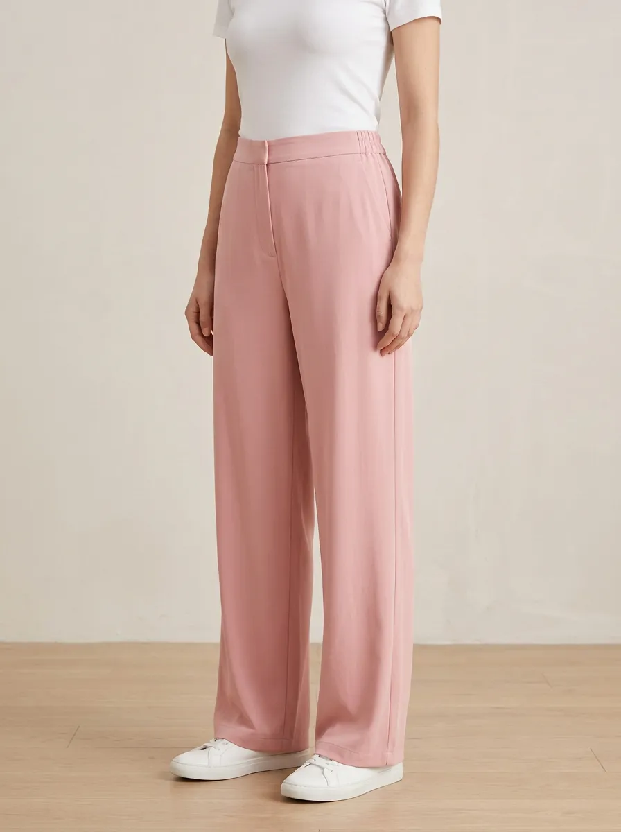 Women's Side-Elastic Wide-Leg Trousers