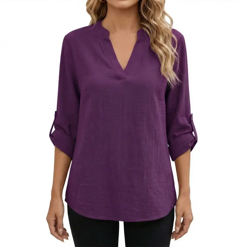  Casual V Neck Blouse