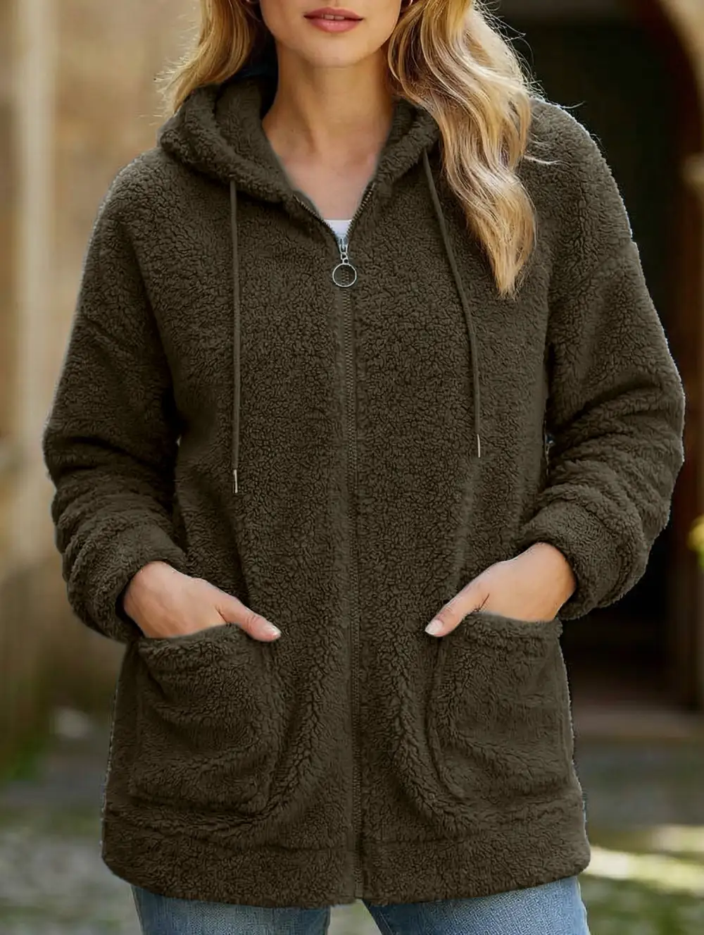 Zipper Cardigan Loose Top Coat