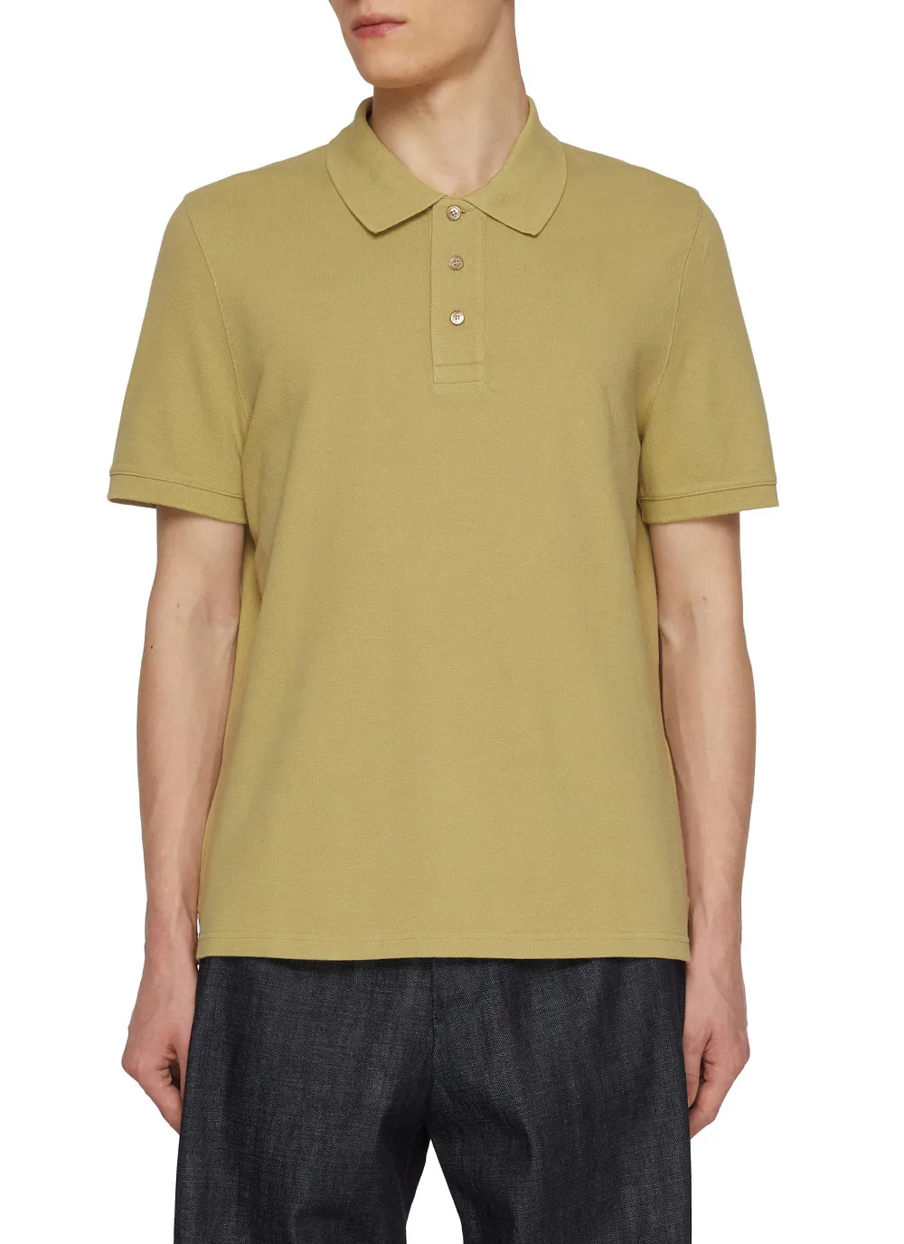 Simple Retro Comfortable Beige Polo Shirt