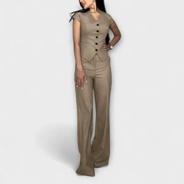 V-Neck Trouser Floral Matching Set