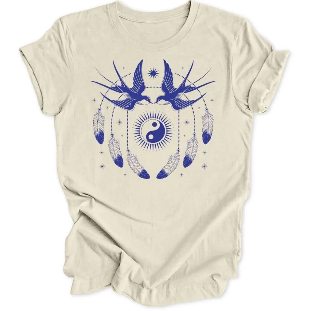 Ying Yang Swallows Unisex T-Shirt