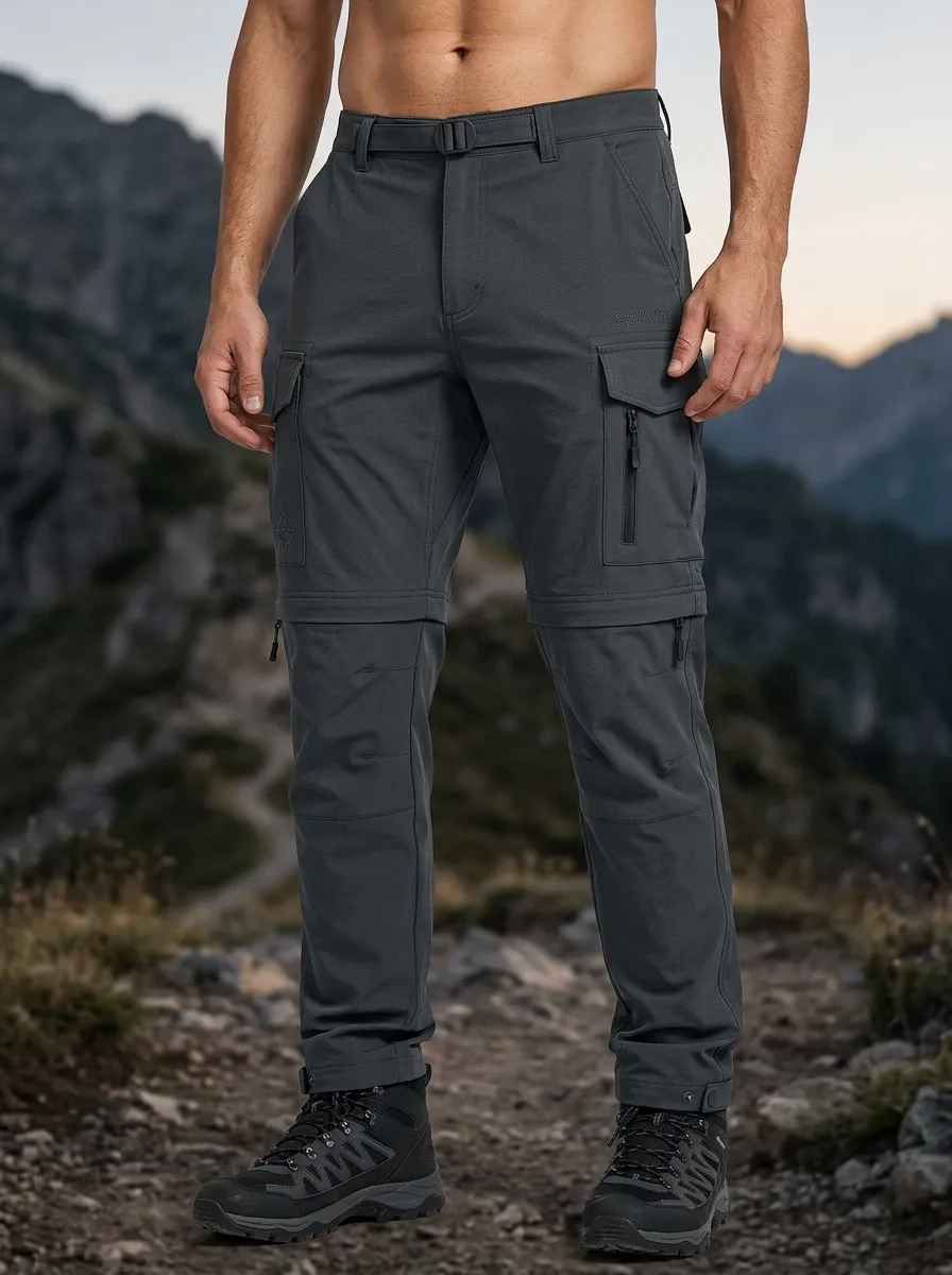 Men's Outback Performance Multi-Pocket Waterproof Zip-Off Tactical Cargo Pants