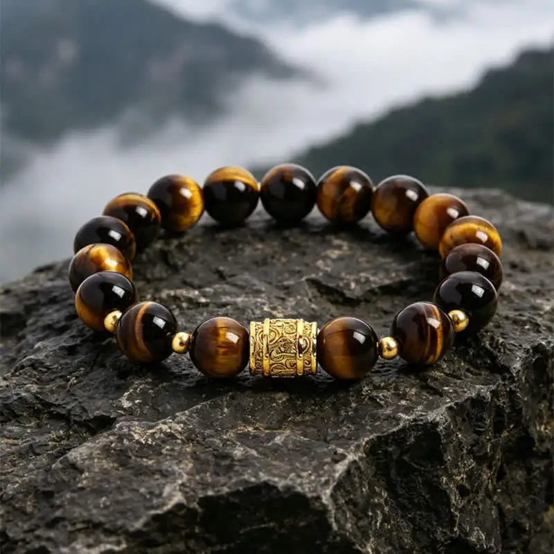 Tiger Eye Obsidian Beads Bracelet