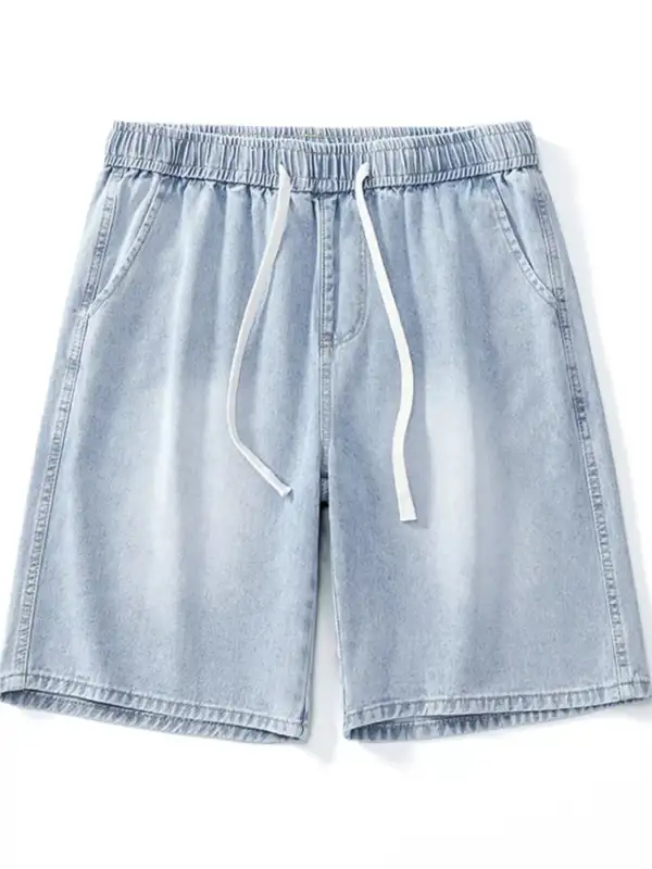 Refined Men's Full Size Drawstring Wide Leg Denim Shorts