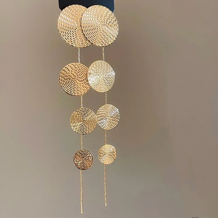 Tassel Round Metal Drop Earrings