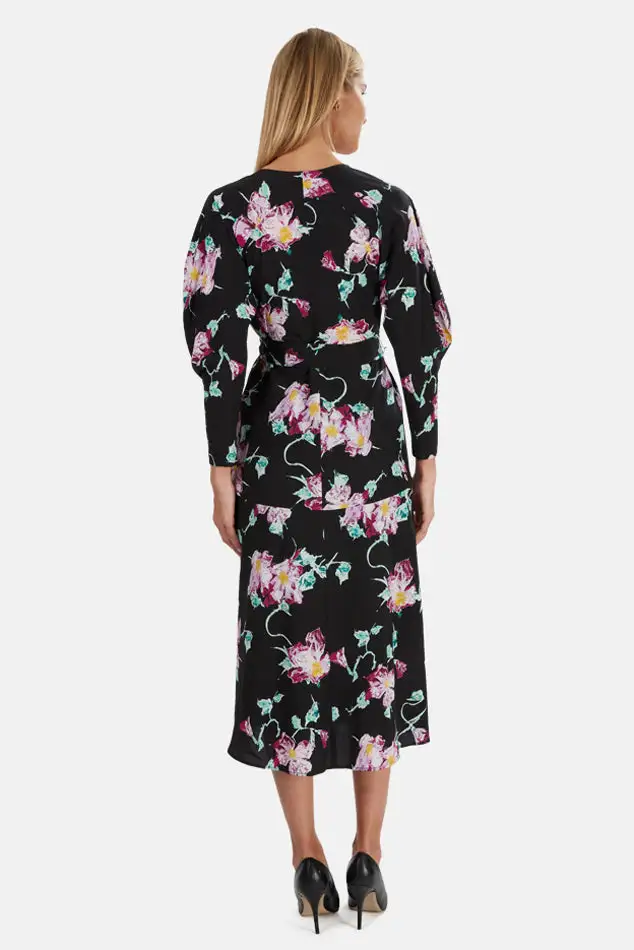 Classic Floral Silk Casual Dress