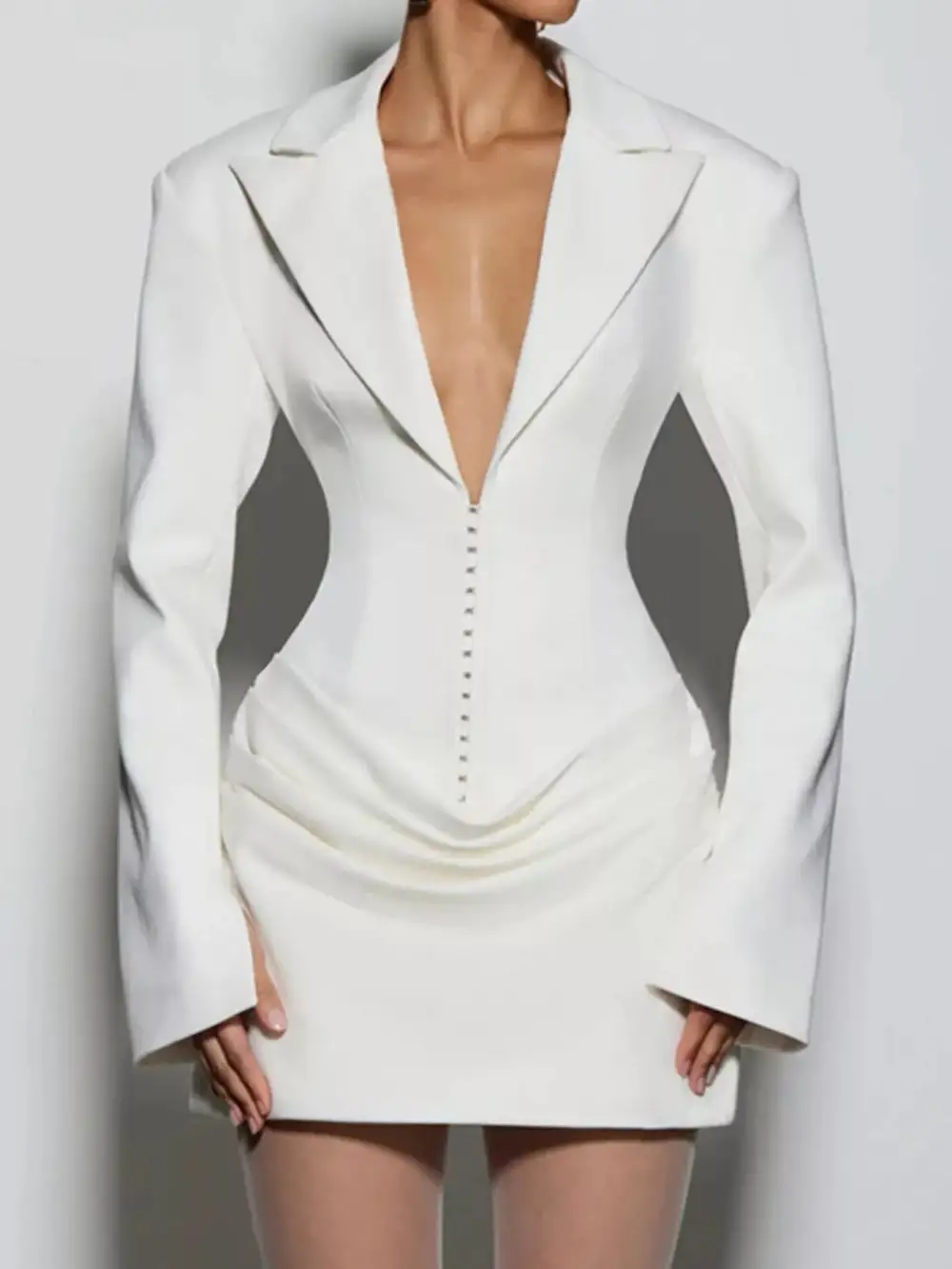 Full Size Blazer- Sleeve Mini Dress Plus Size