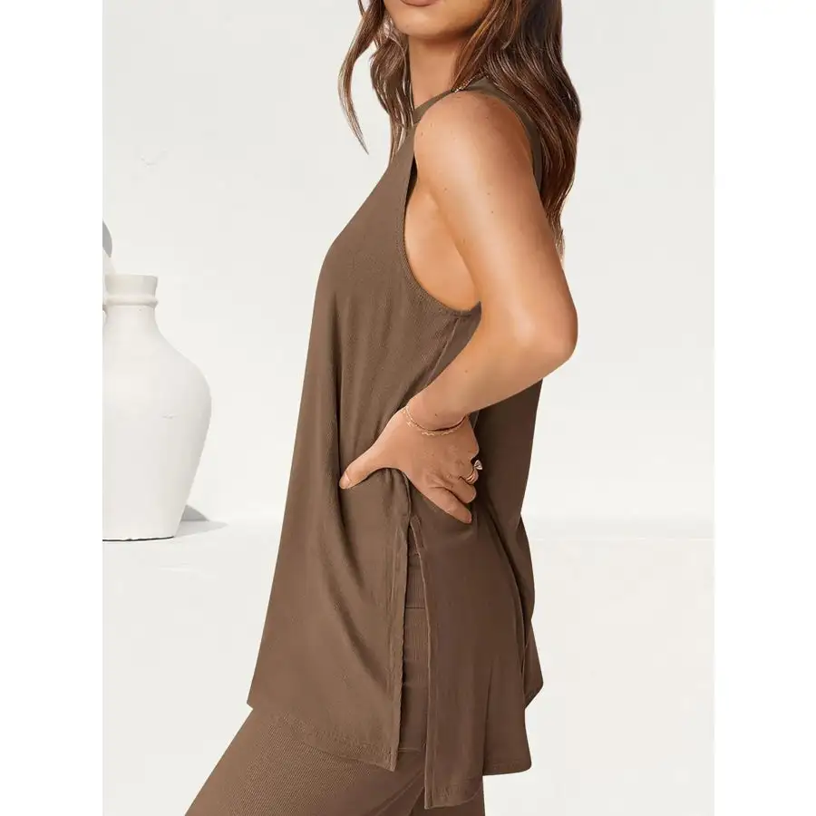 Round Neck Tank and Pants Set