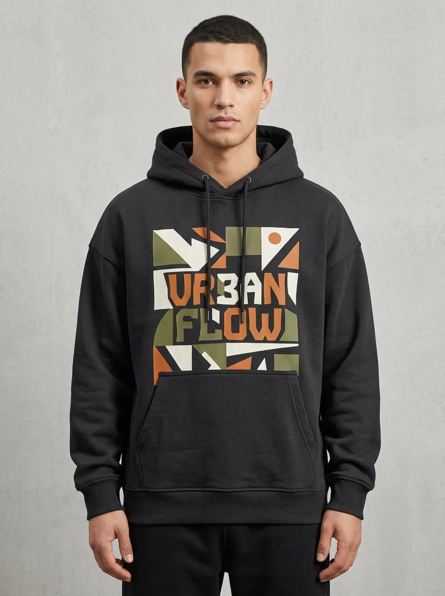 Streetwear Profile Geometric Men's Graphic Hoodie