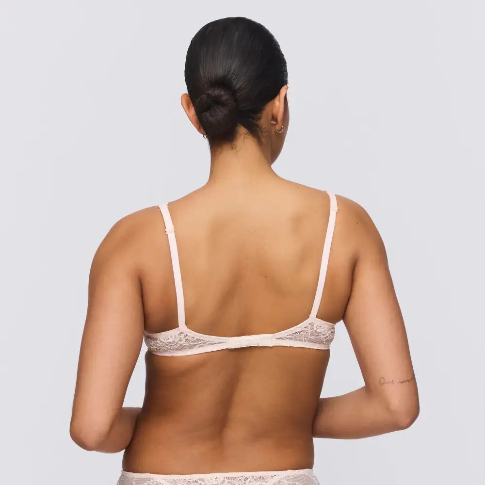 Women's Push-Up Leotard Back Adjustable Straps Lace Triangle Rounded Shape Bra