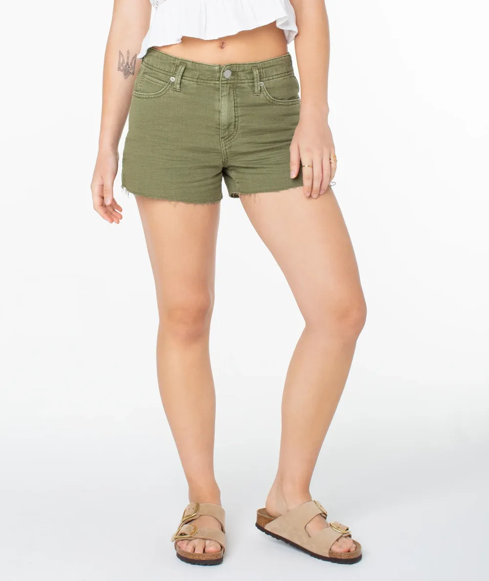 Washed Denim Fringed Shorts