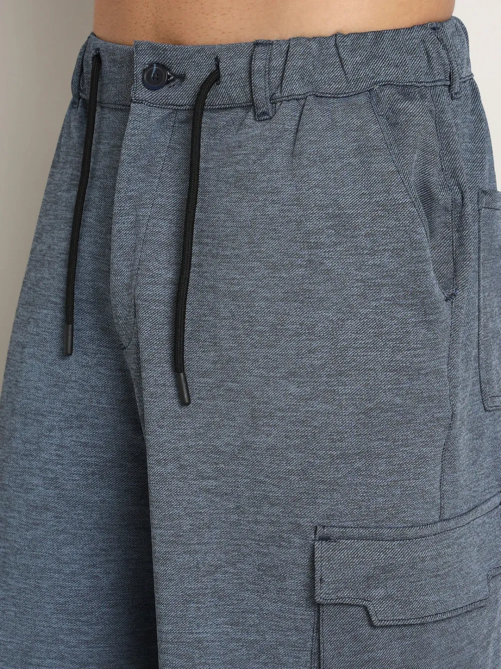 Blue Casual Style Relaxed Cargo Trousers